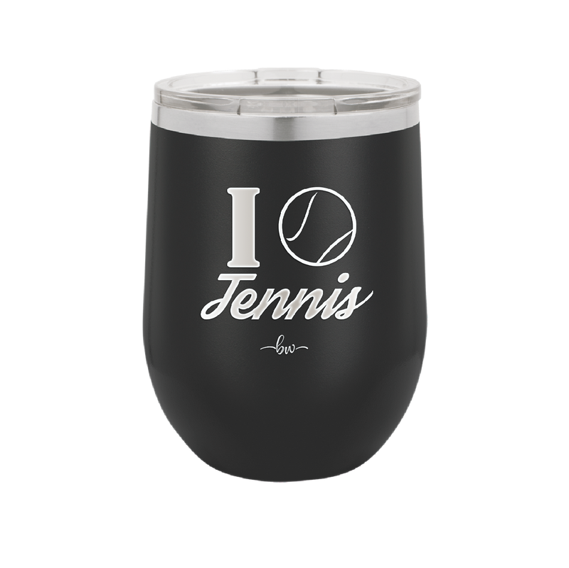 I Heart Tennis - Laser Engraved Stainless Steel Drinkware - 1921 -