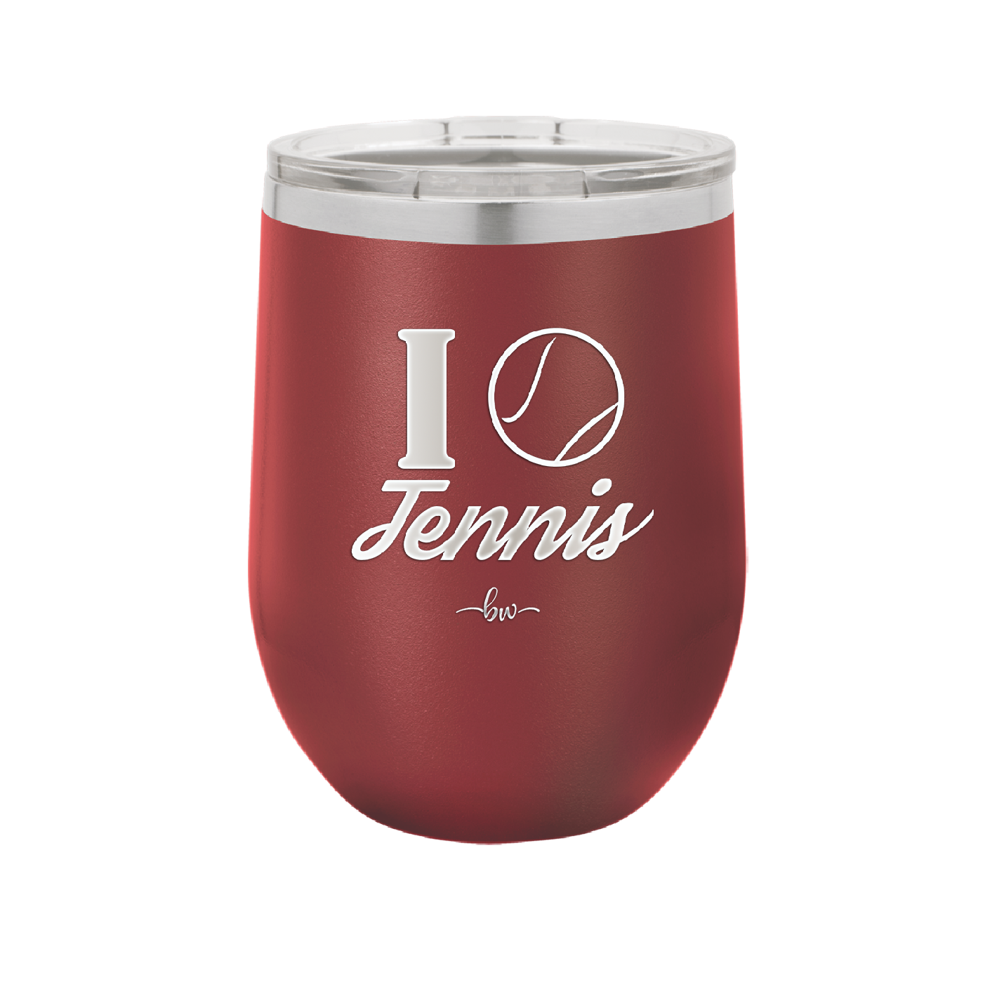 I Heart Tennis - Laser Engraved Stainless Steel Drinkware - 1921 -