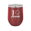 I Heart Tennis - Laser Engraved Stainless Steel Drinkware - 1921 -