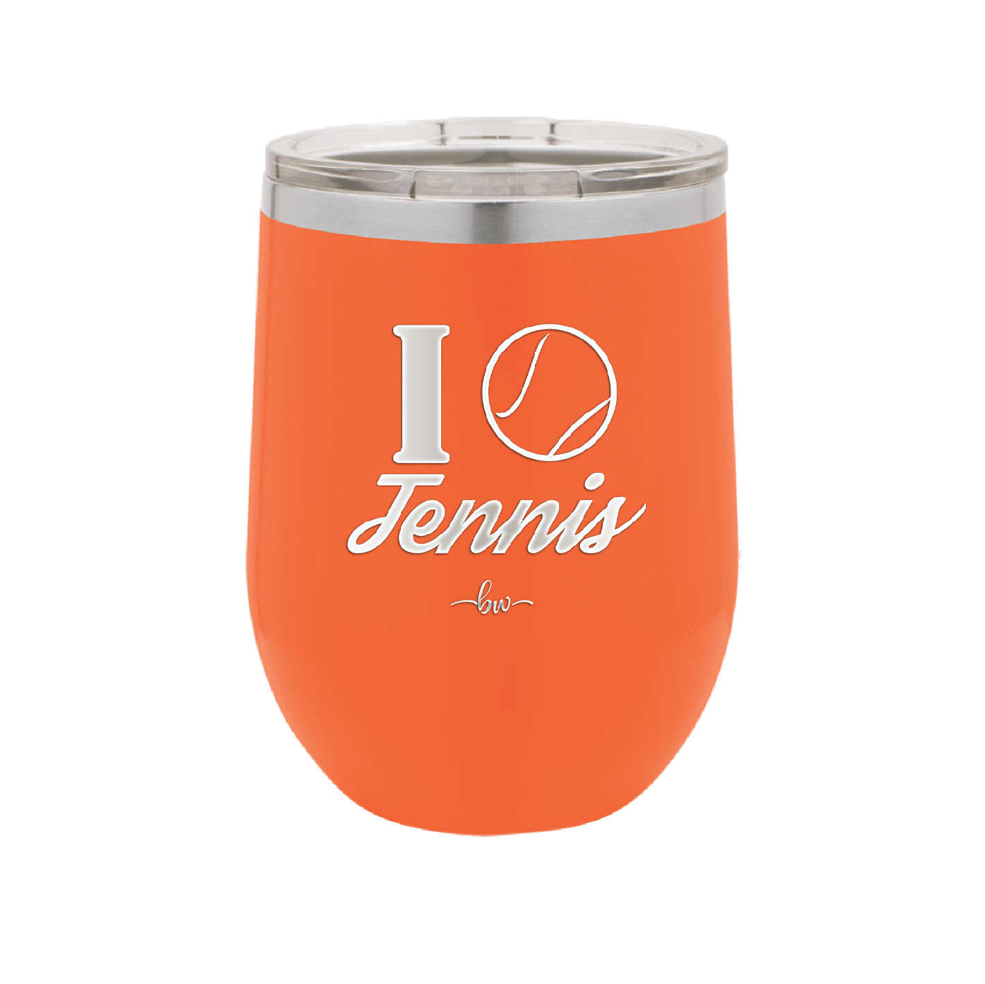 I Heart Tennis - Laser Engraved Stainless Steel Drinkware - 1921 -