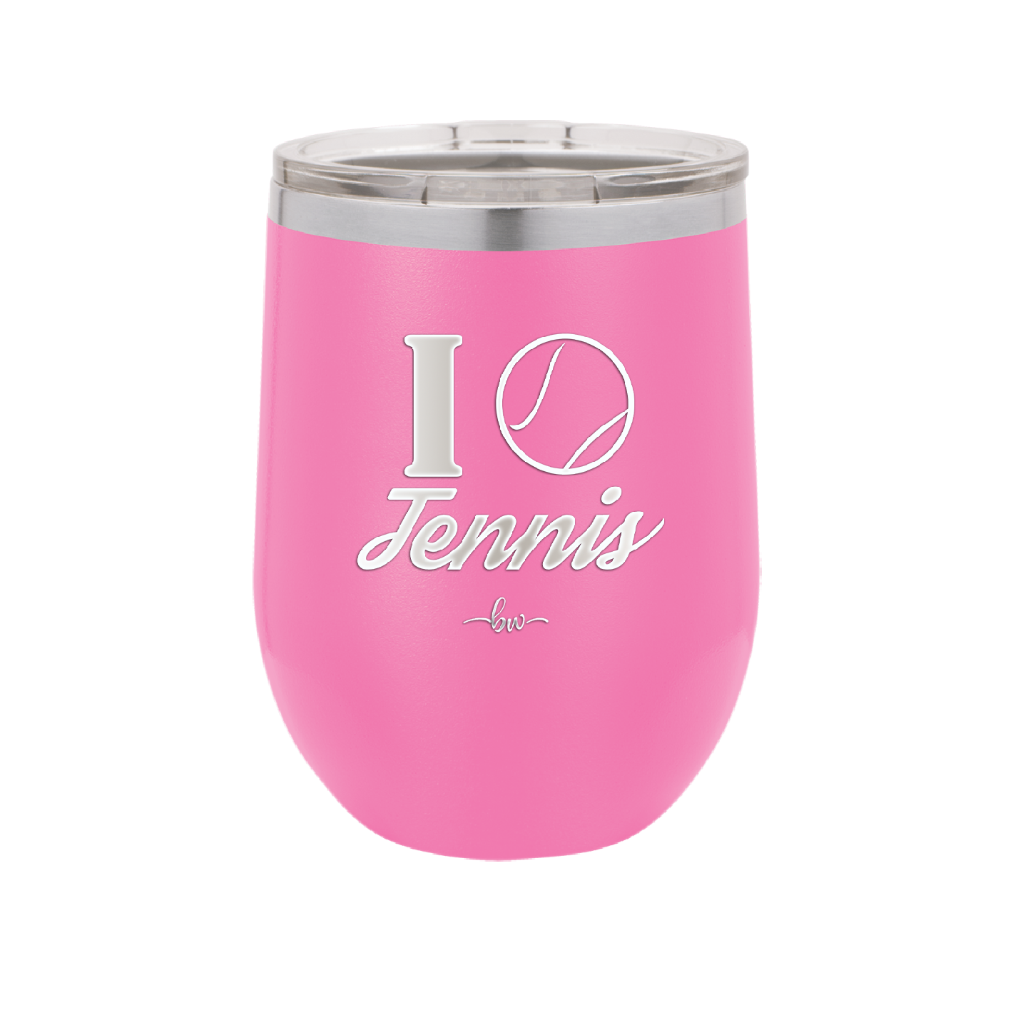 I Heart Tennis - Laser Engraved Stainless Steel Drinkware - 1921 -