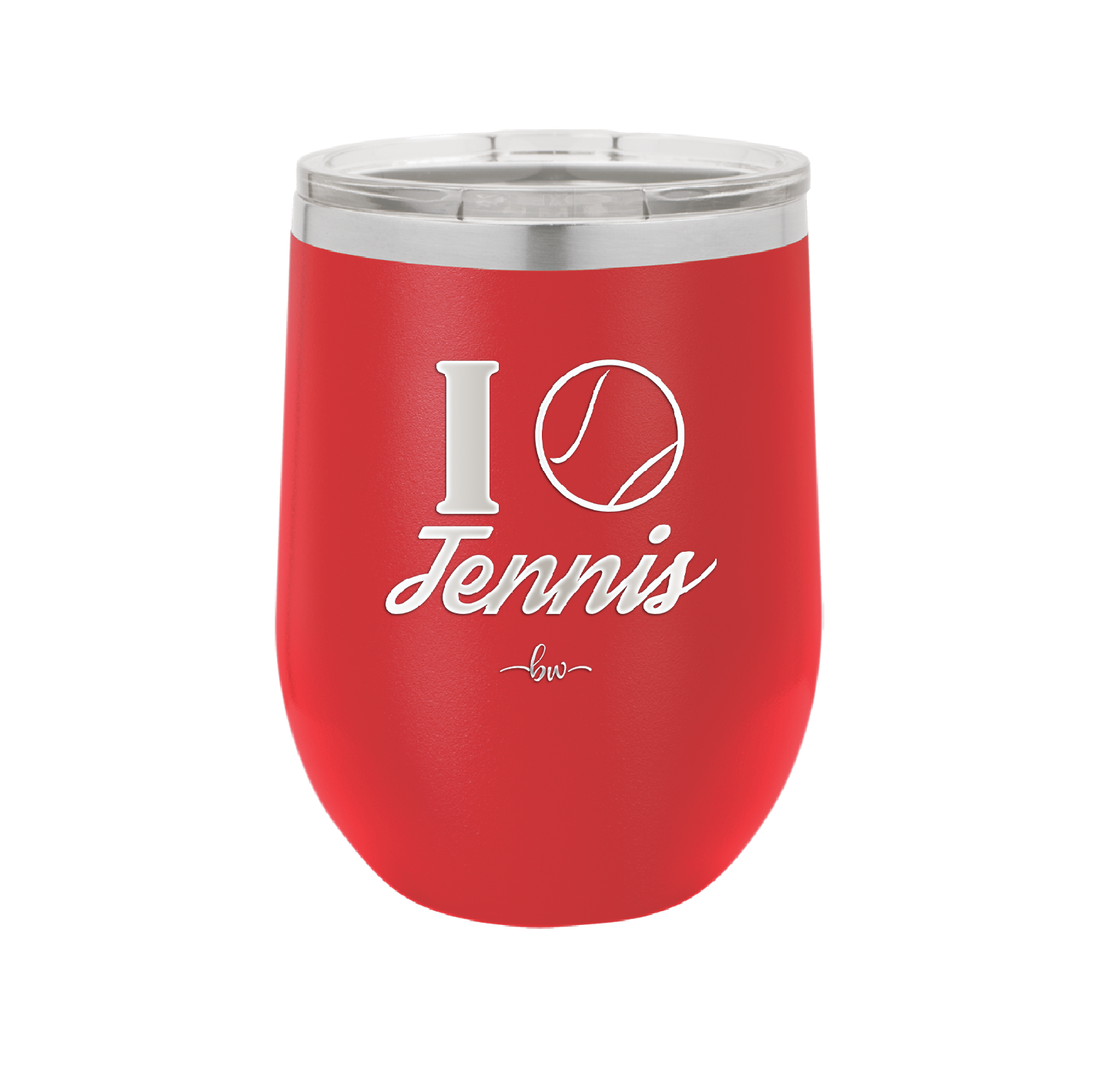 I Heart Tennis - Laser Engraved Stainless Steel Drinkware - 1921 -