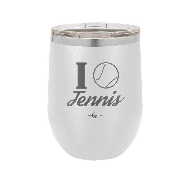 I Heart Tennis - Laser Engraved Stainless Steel Drinkware - 1921 -