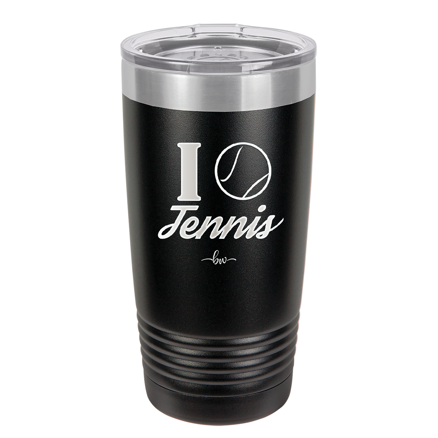 I Heart Tennis - Laser Engraved Stainless Steel Drinkware - 1921 -