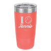 I Heart Tennis - Laser Engraved Stainless Steel Drinkware - 1921 -