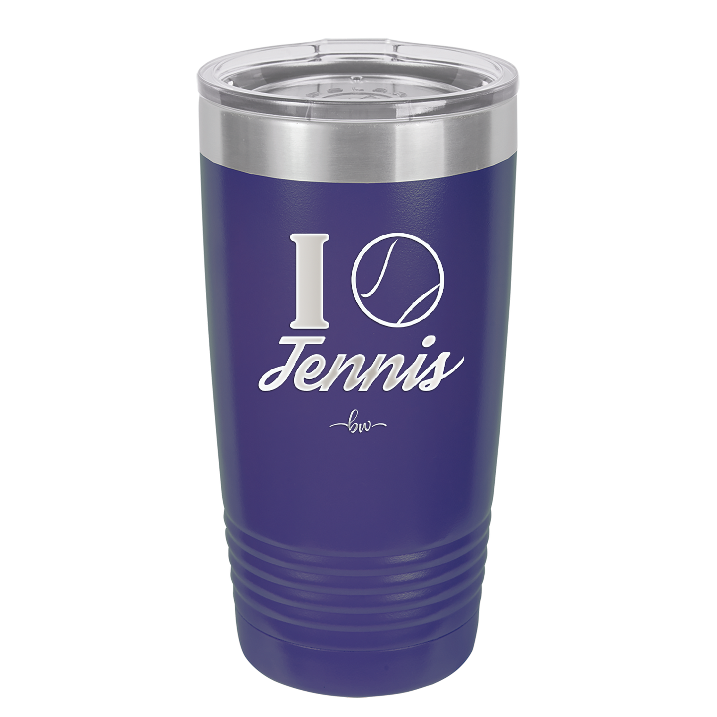 I Heart Tennis - Laser Engraved Stainless Steel Drinkware - 1921 -