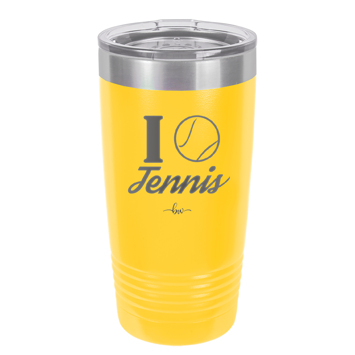 I Heart Tennis - Laser Engraved Stainless Steel Drinkware - 1921 -