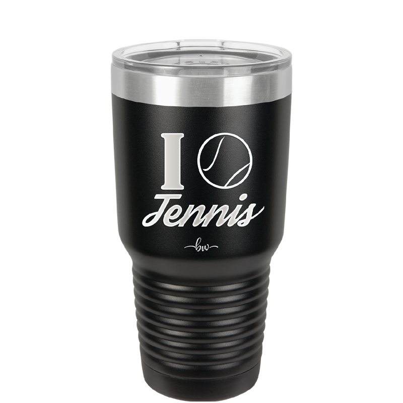 I Heart Tennis - Laser Engraved Stainless Steel Drinkware - 1921 -