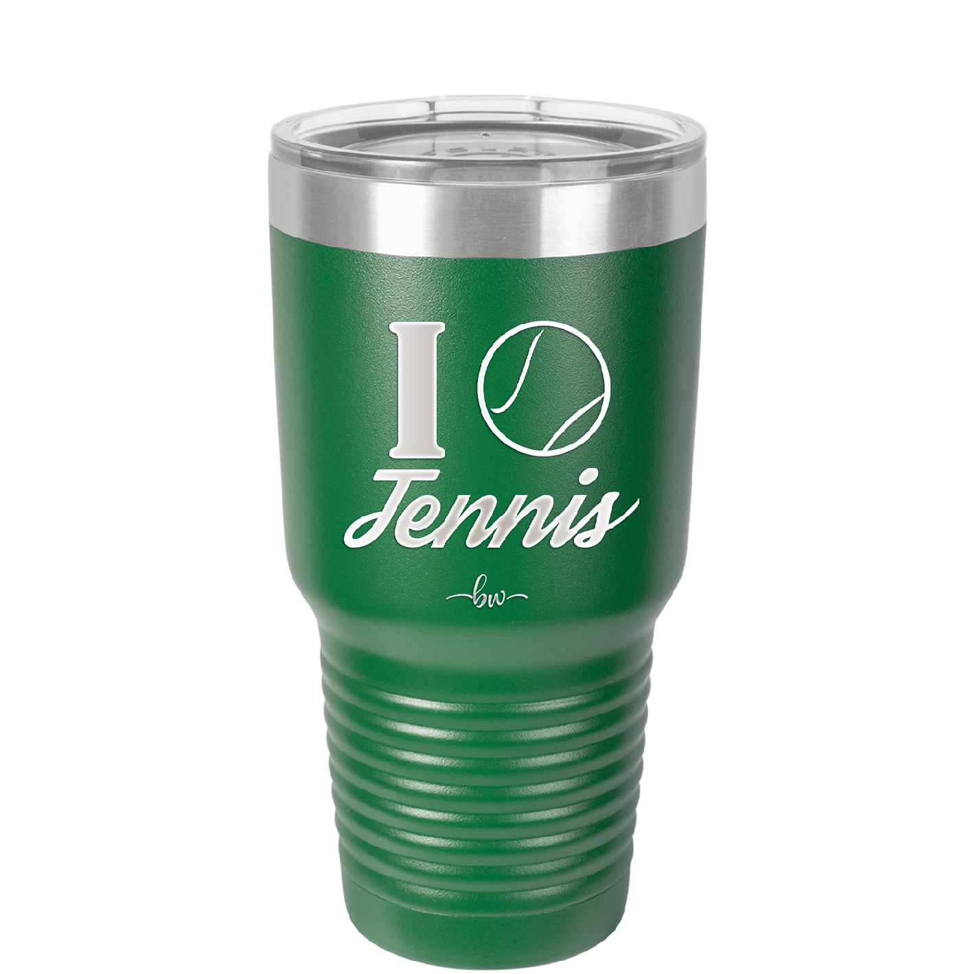 I Heart Tennis - Laser Engraved Stainless Steel Drinkware - 1921 -