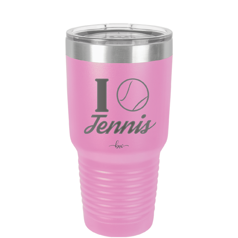 I Heart Tennis - Laser Engraved Stainless Steel Drinkware - 1921 -
