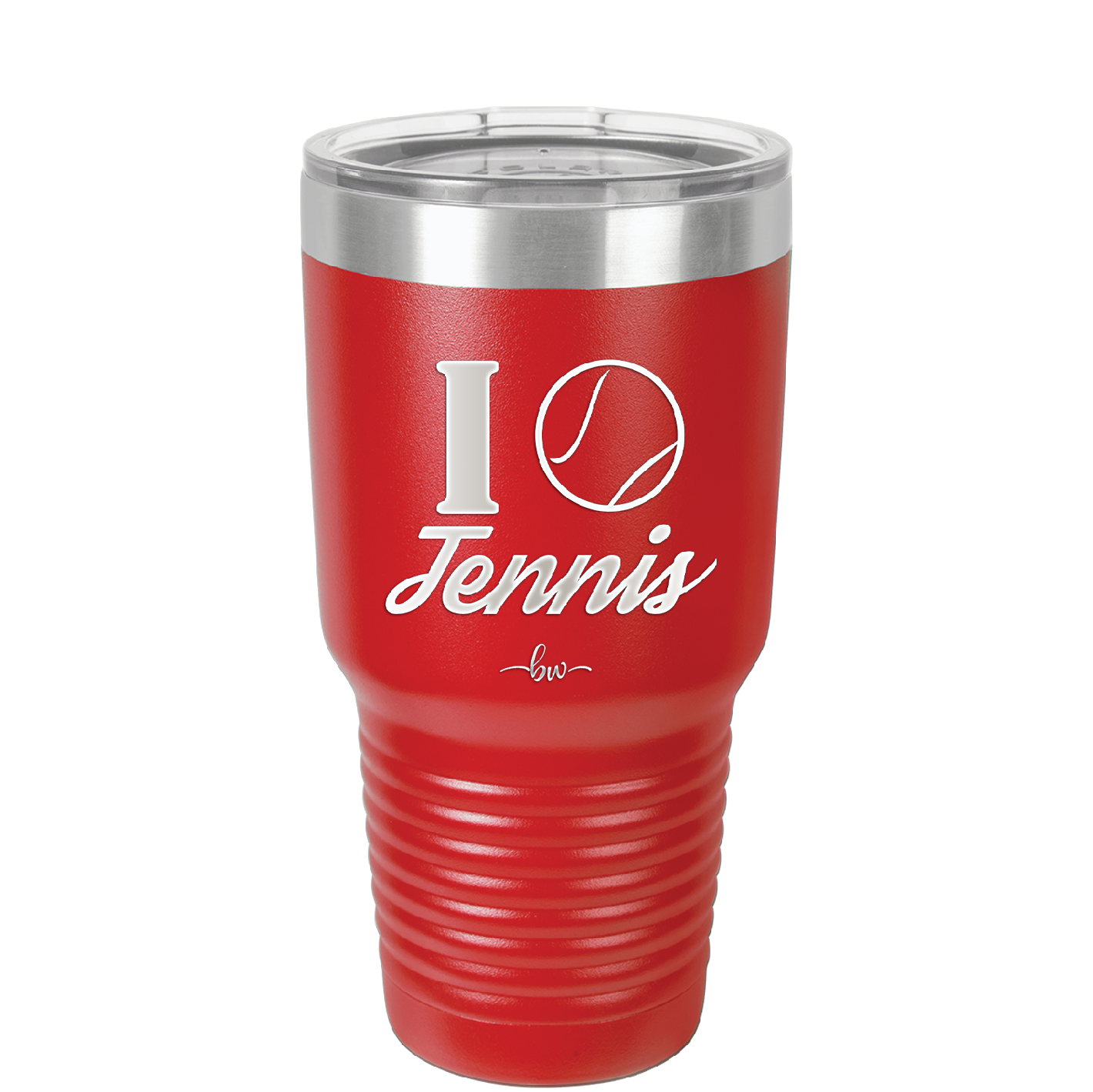 I Heart Tennis - Laser Engraved Stainless Steel Drinkware - 1921 -