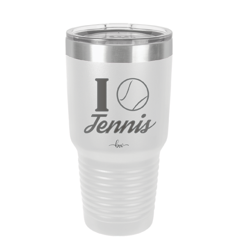 I Heart Tennis - Laser Engraved Stainless Steel Drinkware - 1921 -