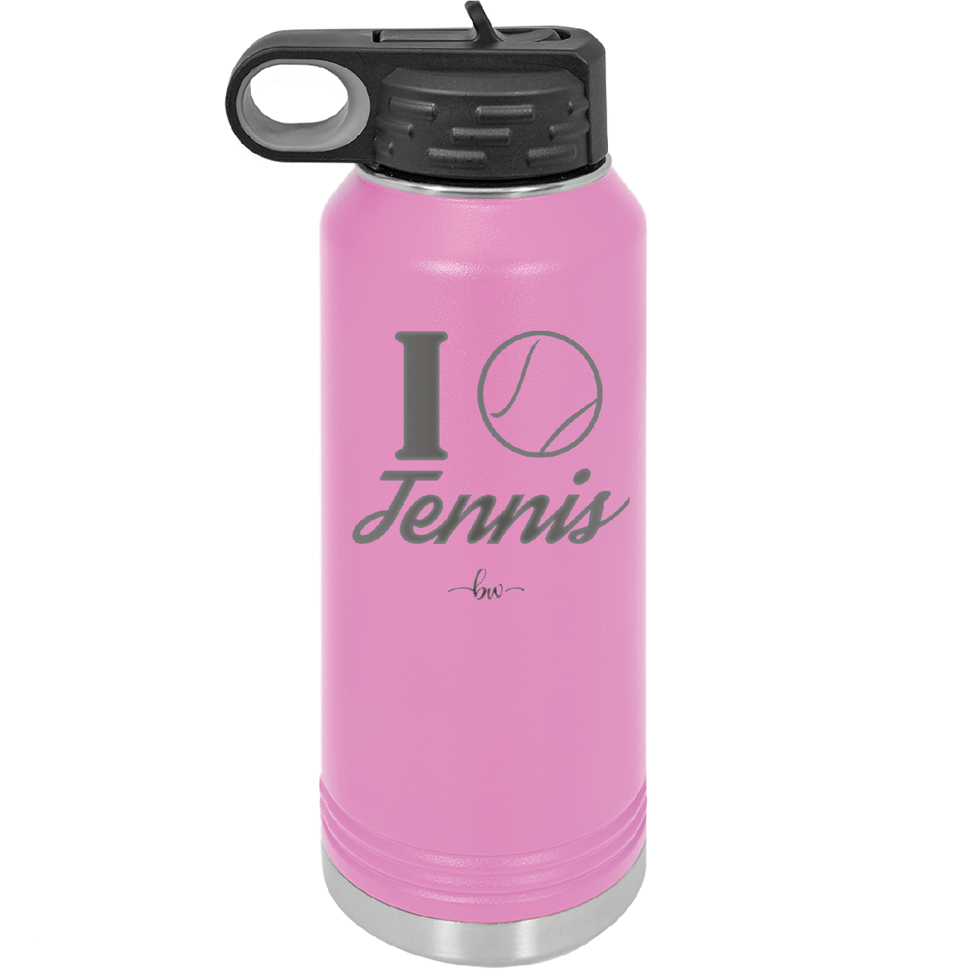 I Heart Tennis - Laser Engraved Stainless Steel Drinkware - 1921 -