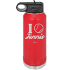 I Heart Tennis - Laser Engraved Stainless Steel Drinkware - 1921 -