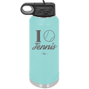 I Heart Tennis - Laser Engraved Stainless Steel Drinkware - 1921 -