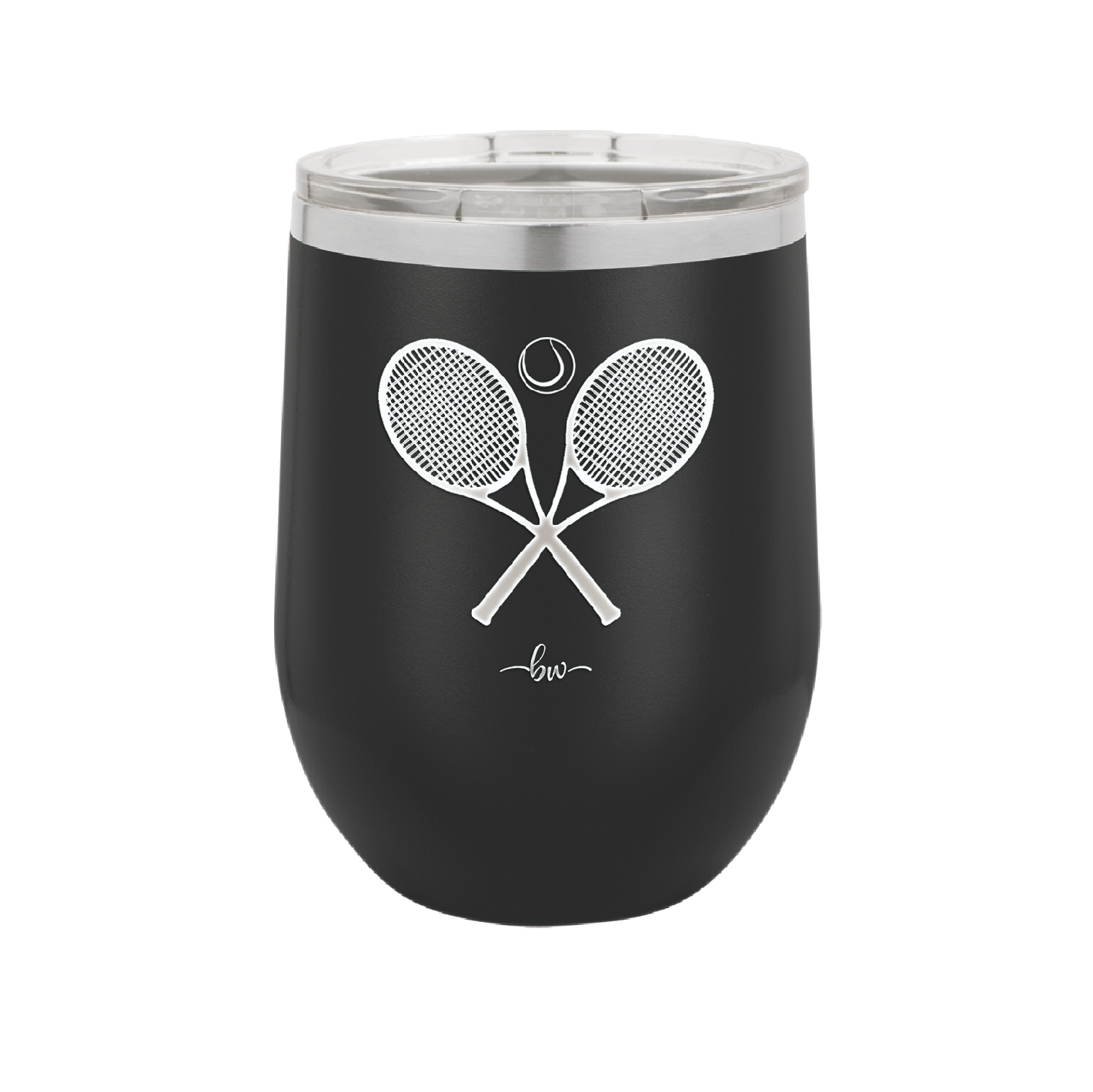 Tennis Crossed Rackets - Laser Engraved Stainless Steel Drinkware - 1922 -
