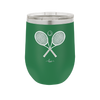 Tennis Crossed Rackets - Laser Engraved Stainless Steel Drinkware - 1922 -
