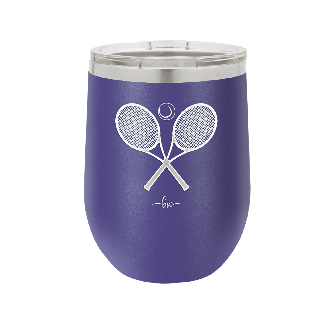 Tennis Crossed Rackets - Laser Engraved Stainless Steel Drinkware - 1922 -
