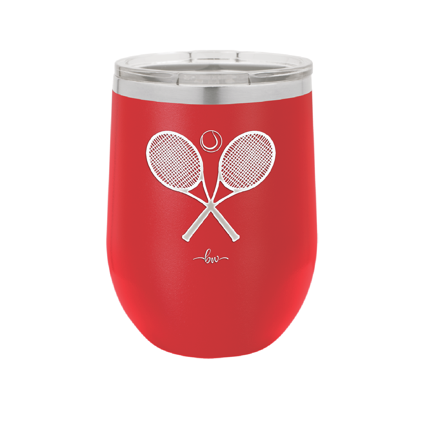 Tennis Crossed Rackets - Laser Engraved Stainless Steel Drinkware - 1922 -