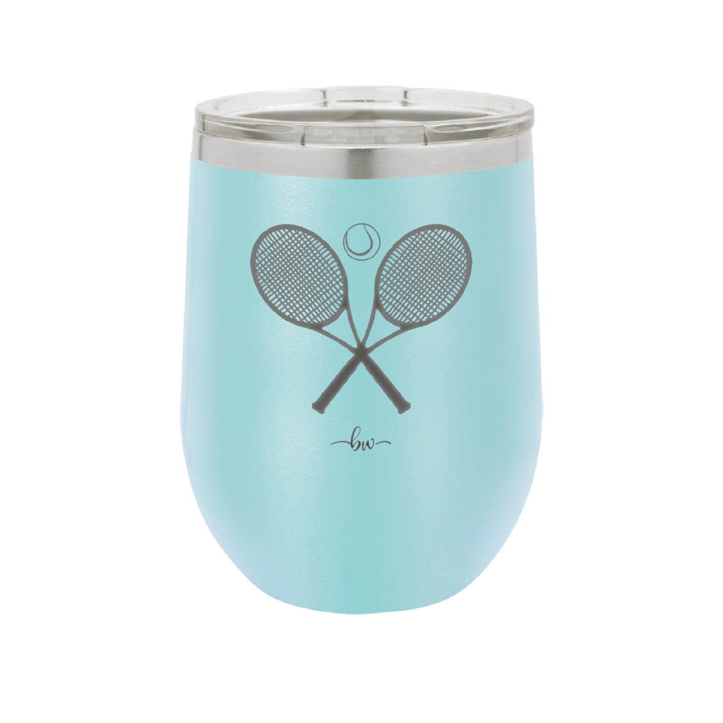 Tennis Crossed Rackets - Laser Engraved Stainless Steel Drinkware - 1922 -