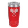 Tennis Crossed Rackets - Laser Engraved Stainless Steel Drinkware - 1922 -