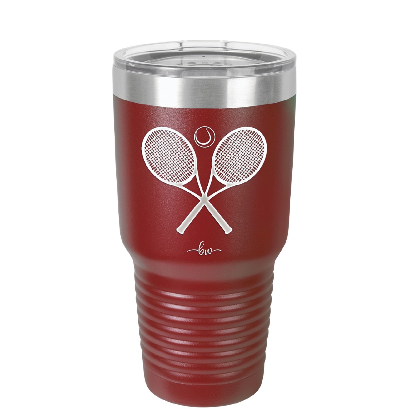 Tennis Crossed Rackets - Laser Engraved Stainless Steel Drinkware - 1922 -