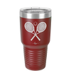 Tennis Crossed Rackets - Laser Engraved Stainless Steel Drinkware - 1922 -