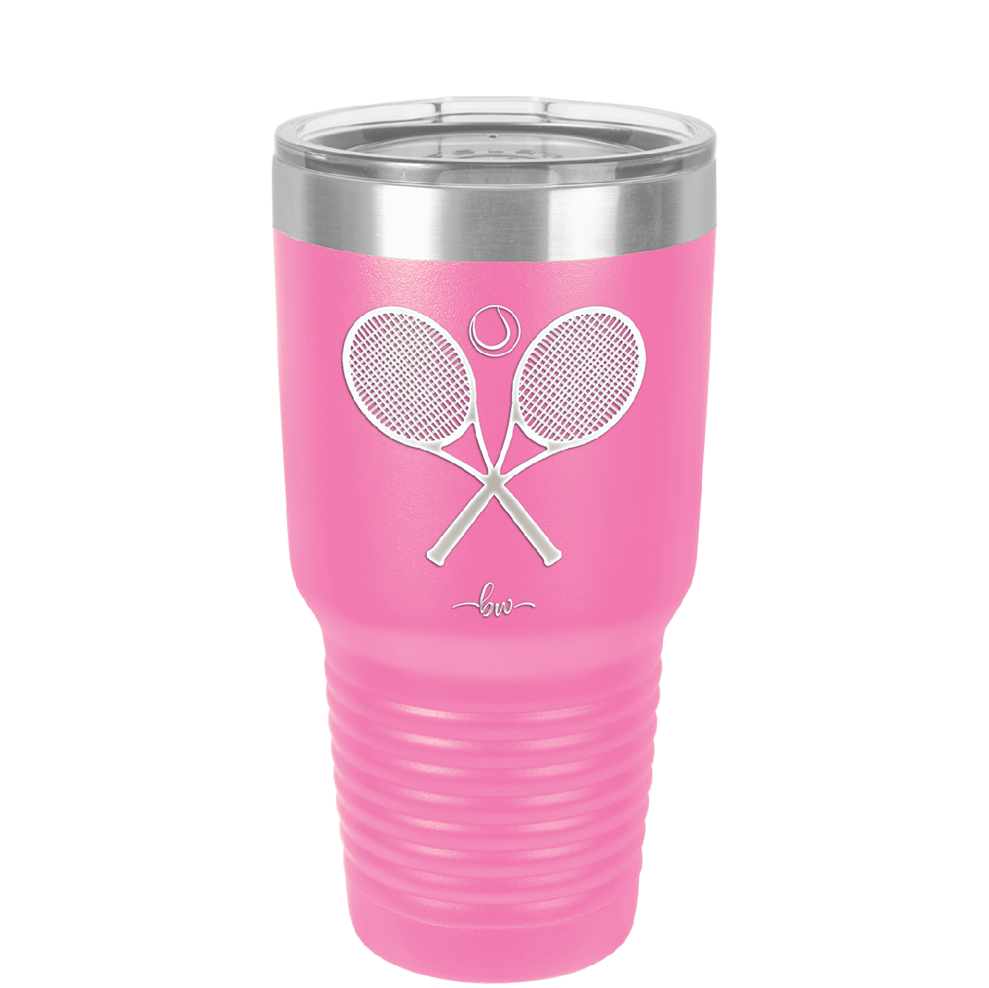 Tennis Crossed Rackets - Laser Engraved Stainless Steel Drinkware - 1922 -