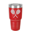 Tennis Crossed Rackets - Laser Engraved Stainless Steel Drinkware - 1922 -