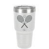 Tennis Crossed Rackets - Laser Engraved Stainless Steel Drinkware - 1922 -