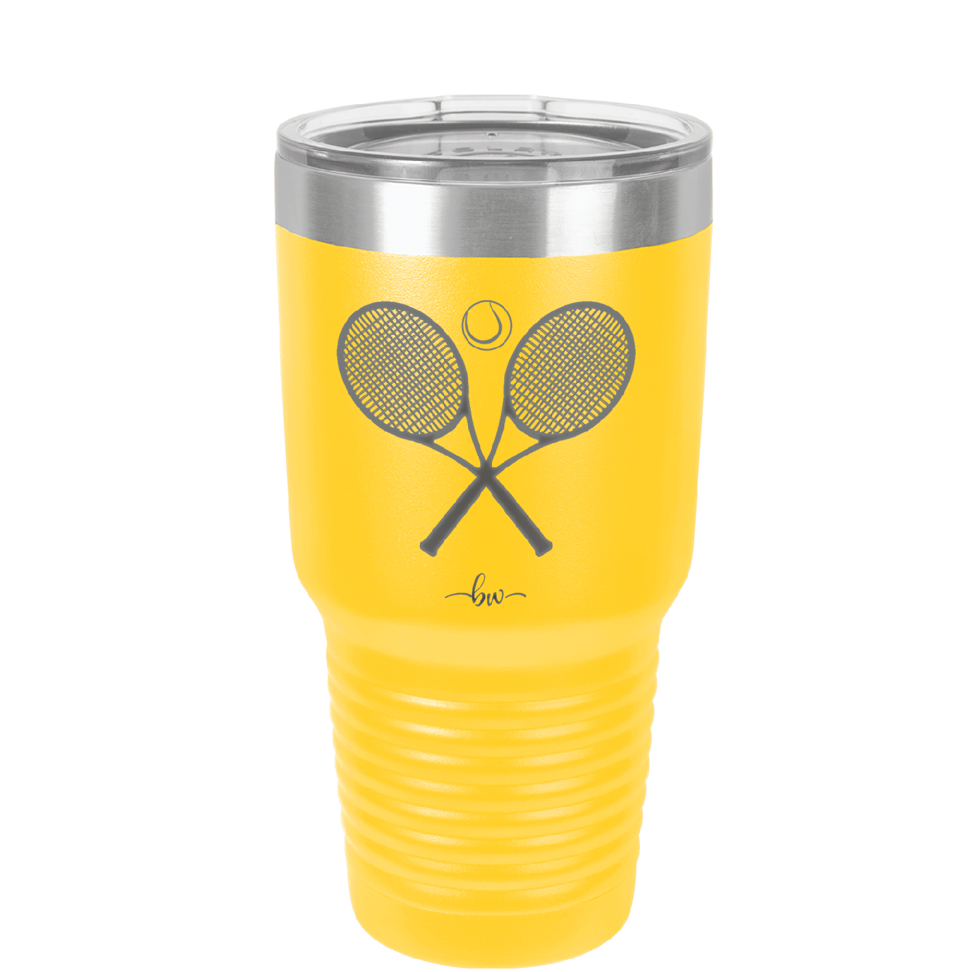 Tennis Crossed Rackets - Laser Engraved Stainless Steel Drinkware - 1922 -