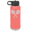 Tennis Crossed Rackets - Laser Engraved Stainless Steel Drinkware - 1922 -