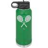 Tennis Crossed Rackets - Laser Engraved Stainless Steel Drinkware - 1922 -