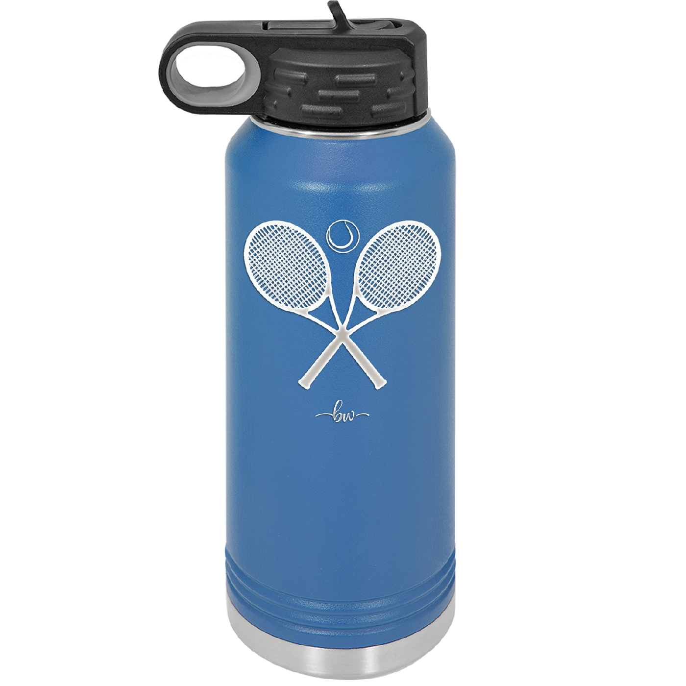 Tennis Crossed Rackets - Laser Engraved Stainless Steel Drinkware - 1922 -