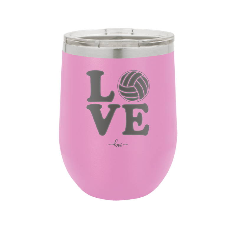LOVE with Volleyball - Laser Engraved Stainless Steel Drinkware - 1924 -