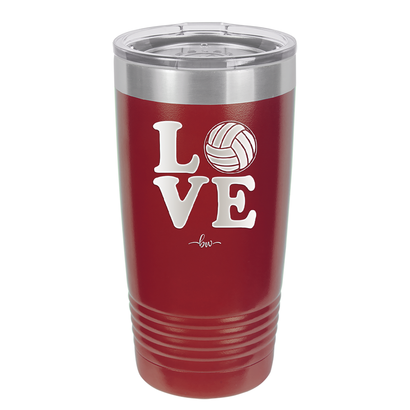 LOVE with Volleyball - Laser Engraved Stainless Steel Drinkware - 1924 -