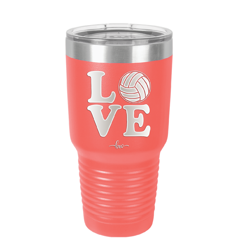LOVE with Volleyball - Laser Engraved Stainless Steel Drinkware - 1924 -