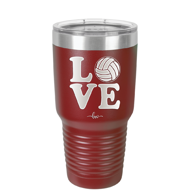 LOVE with Volleyball - Laser Engraved Stainless Steel Drinkware - 1924 -