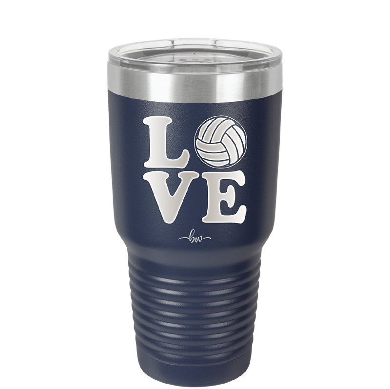 LOVE with Volleyball - Laser Engraved Stainless Steel Drinkware - 1924 -