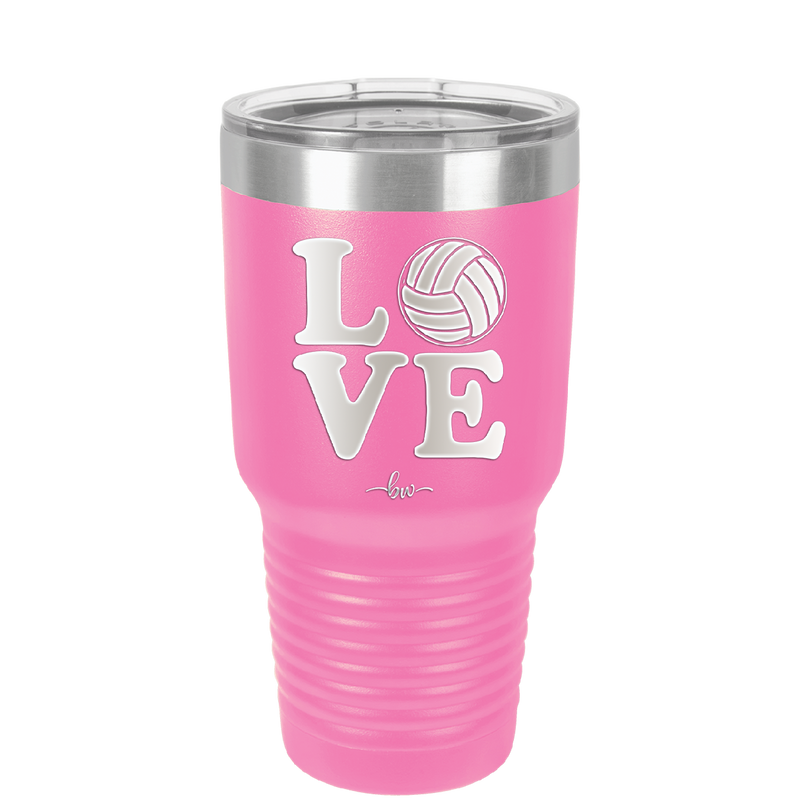 LOVE with Volleyball - Laser Engraved Stainless Steel Drinkware - 1924 -