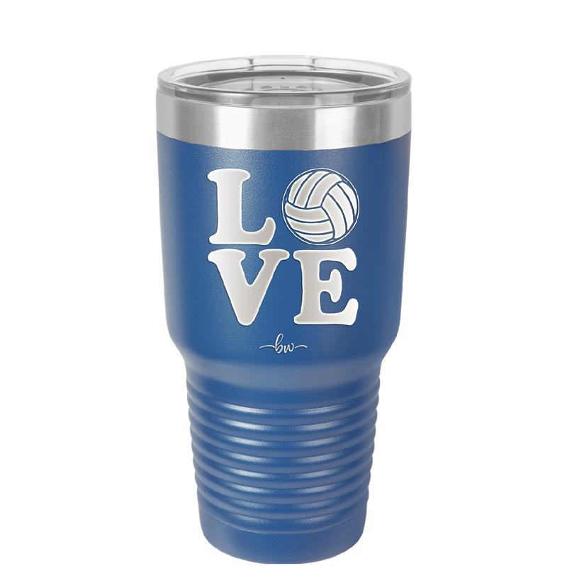 LOVE with Volleyball - Laser Engraved Stainless Steel Drinkware - 1924 -