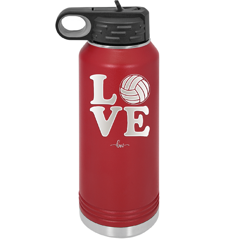 LOVE with Volleyball - Laser Engraved Stainless Steel Drinkware - 1924 -