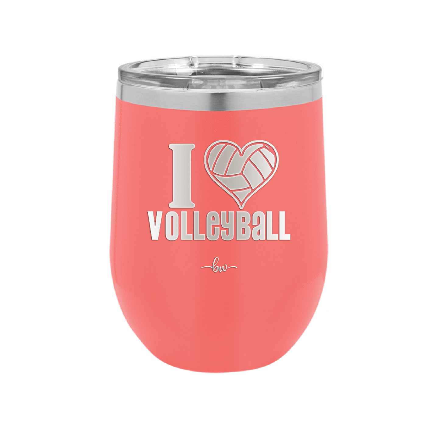 I Heart Volleyball - Laser Engraved Stainless Steel Drinkware - 1925 -