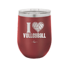 I Heart Volleyball - Laser Engraved Stainless Steel Drinkware - 1925 -