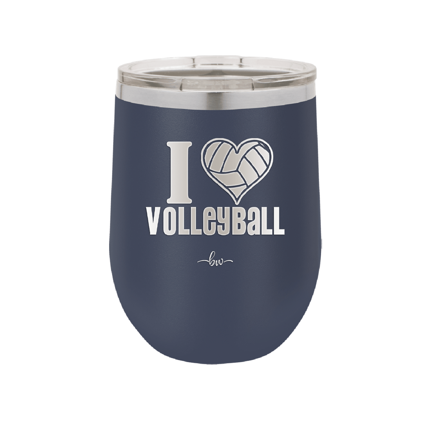 I Heart Volleyball - Laser Engraved Stainless Steel Drinkware - 1925 -