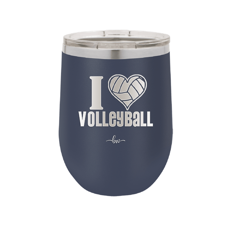 I Heart Volleyball - Laser Engraved Stainless Steel Drinkware - 1925 -