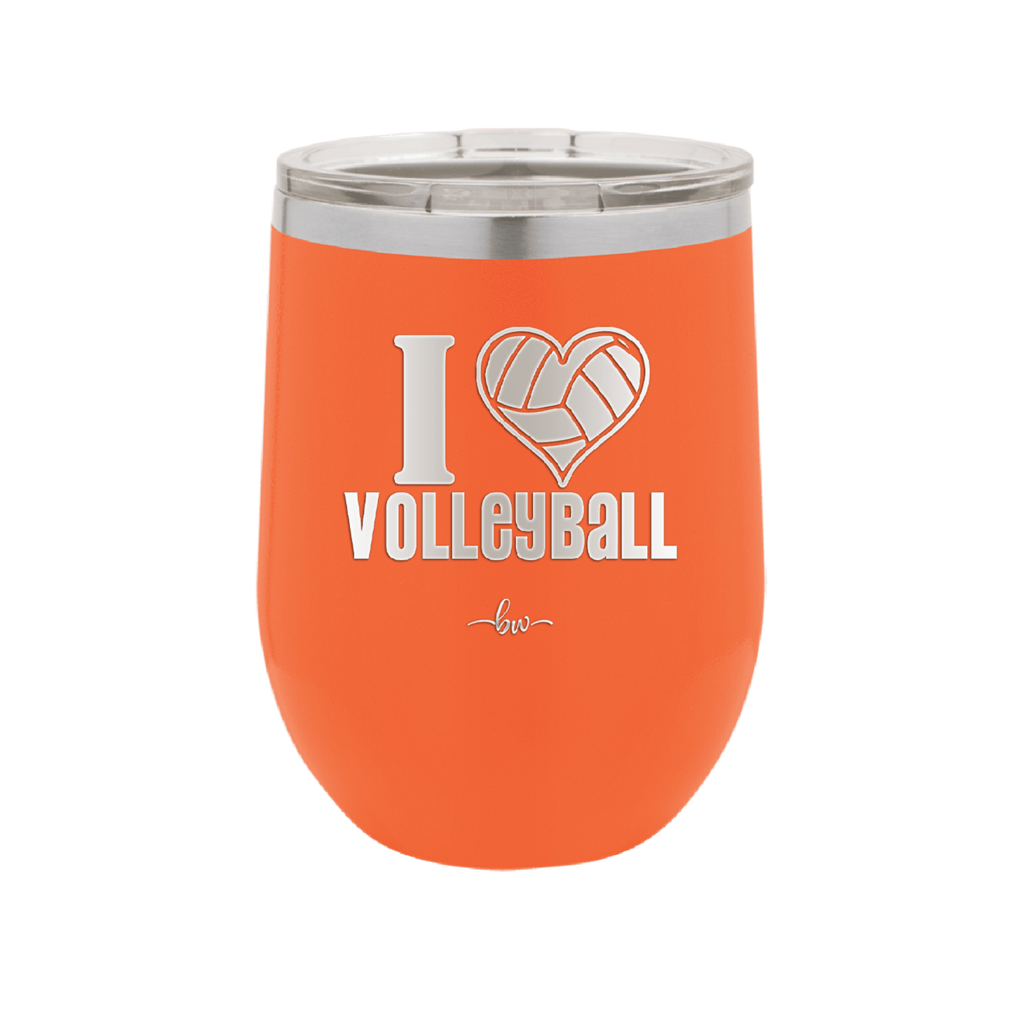 I Heart Volleyball - Laser Engraved Stainless Steel Drinkware - 1925 -