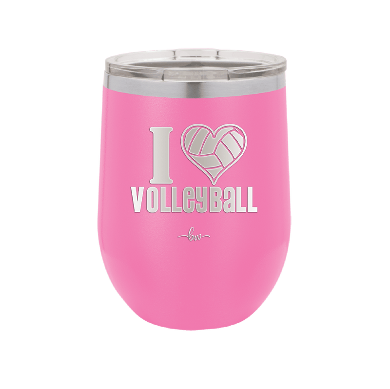 I Heart Volleyball - Laser Engraved Stainless Steel Drinkware - 1925 -