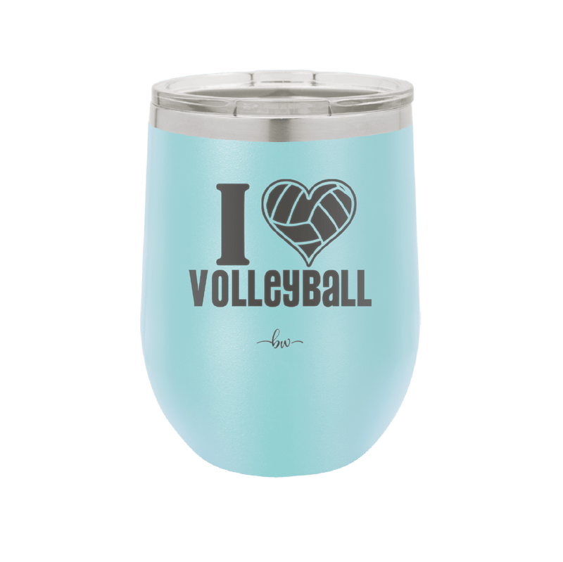 I Heart Volleyball - Laser Engraved Stainless Steel Drinkware - 1925 -