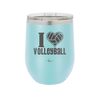 I Heart Volleyball - Laser Engraved Stainless Steel Drinkware - 1925 -